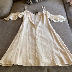 Lulus linen summer dress with cutout shoulders